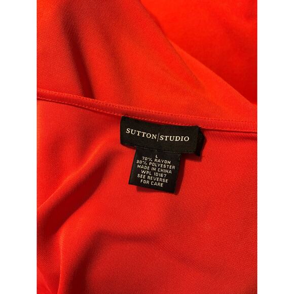 Sutton Studio Red Knee-Length True Wrap Dress Size Large - Picture 9 of 9